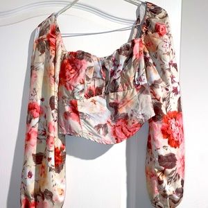 Long Puff Sleeved Crop Top